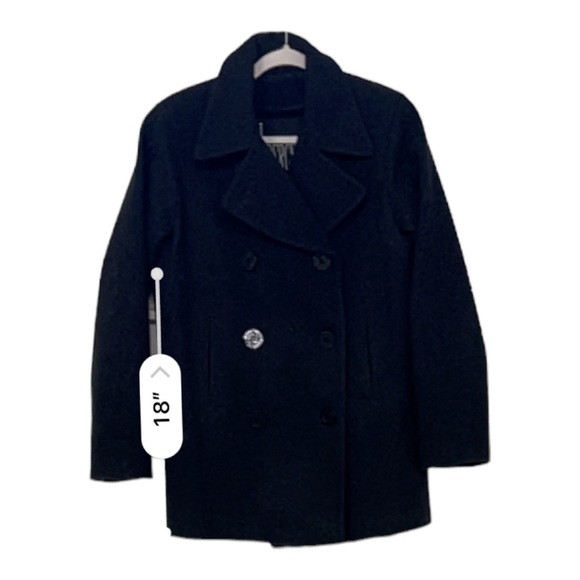 J. Percy Women's Wool Pea Coat With Nautical Buttons 6 - Picture 10 of 14